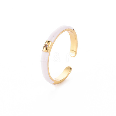 Brass Enamel Cuff Rings RJEW-T016-24G-NF-1
