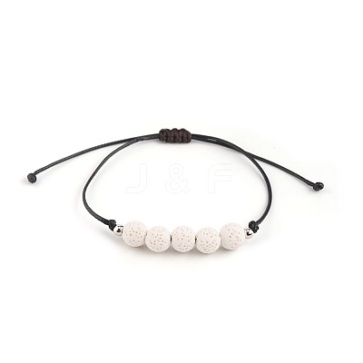 Bohemian Adjustable Handmade Dyed Natuarl Lava Rock Braided Bead Bracelets for Women RX0209-3-1
