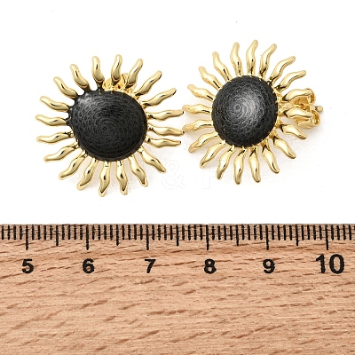 Sun Brass Stud Earrings EJEW-D352-02G-1