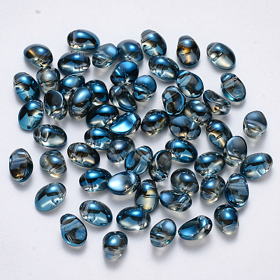 Transparent Spray Painted Glass Charms GLAA-R211-05-F04-1