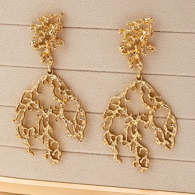 Alloy Branch Stud Dangle Earrings for Women WGBFFDA-01-1