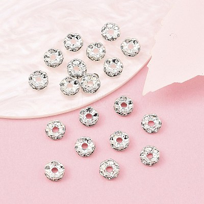Brass Rhinestone Spacer Beads X-RSB04C14-1