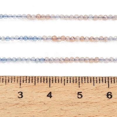 Gradient Color Natural Sunstone & Aquamarine Beads Strands GG-CBA1668-A02-2mm-1