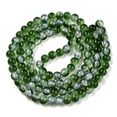 Transparent Crackle Baking Paint Glass Beads X1-DGLA-T003-01B-04-1