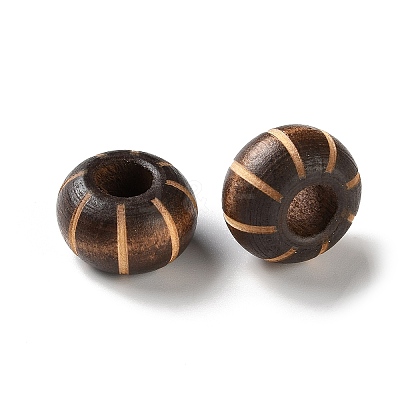 Schima Wood Carved European Beads WD-CBACBB7-02C-1