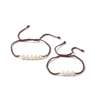 Mother's Day Adjustable Nylon Thread Cord Bracelets Sets for Mom & Daughter BJEW-JB06528-02-1