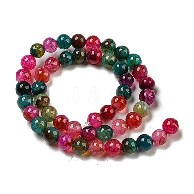 Dyed Natural Agate Beads Strands G-R262-8mm-1-1