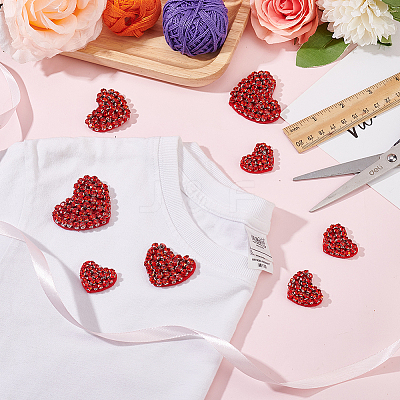 8Pcs 3 Style Heart Handmade Appliques PATC-FG0001-71-1