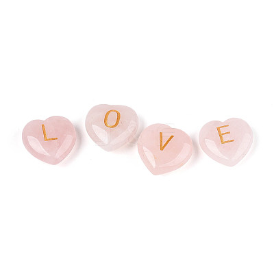 26Pcs 26 Styles Natural Rose Quartz Heart Beads G-T144-A03-1