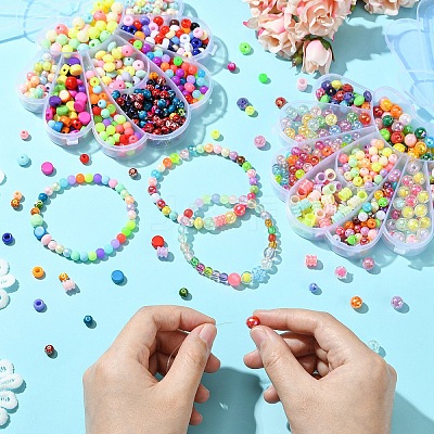 456Pcs Opaque Acrylic Beads MACR-YW0003-38-1