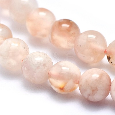 Natural Cherry Blossom Agate Beads Strands X-G-I213-23-6mm-1