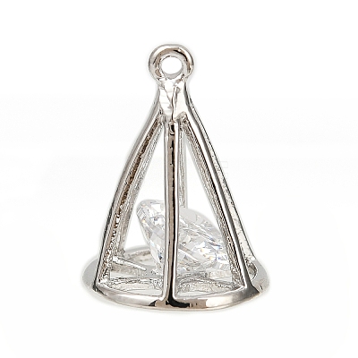 Brass with Clear Cubic Zirconia Pendants LS-KK-L238-32P-1