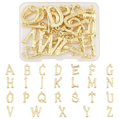 26Pcs 26 Styles Brass Pendants KK-FS0001-65G-1
