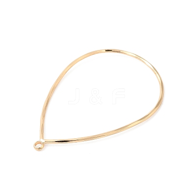 Brass Open Back Bezel Pendants KK-O144-13G-1