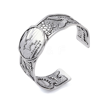 Constellation Alloy Open Cuff Bangles for Women Men LS-BJEW-C064-01AS-02-1