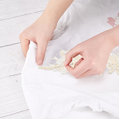 Leaf Polyester Embroidery Lace Appliques DIY-FG0003-90B-1