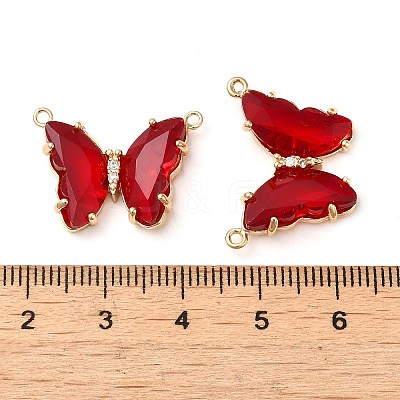 Brass Pave Faceted Glass Connector Charms FIND-Z020-03U-1