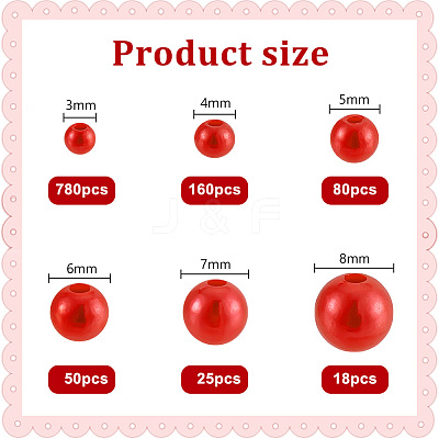 1113Pcs 6 Styles Imitation Pearl Resin Beads Strands RESI-PH0002-29-1
