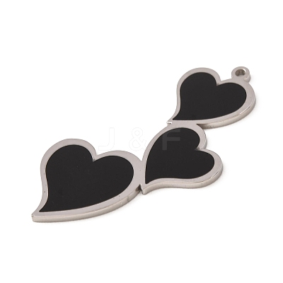 304 Stainless Steel with Black Enamel Pendants SA-CBA061A-03P-1