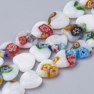Handmade Millefiori Lampwork Beads Strands LAMP-T005-26-1