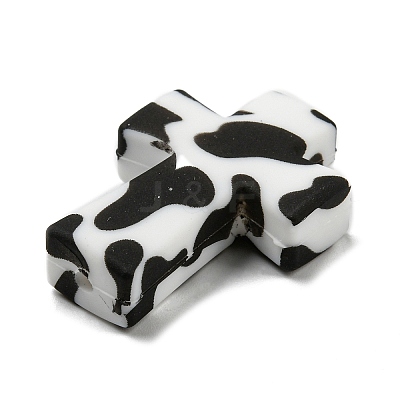 Cross with Cow Silicone Focal Beads SIL-G006-02D-1