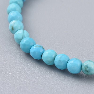 Synthetic Turquoise(Dyed) Beads Stretch Bracelets BJEW-JB04676-04-1