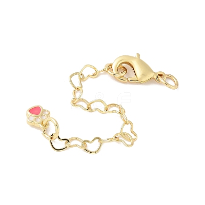 Paw Print Brass Enamel Chain Extender KK-B148-05G-02-1