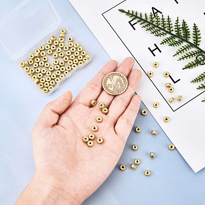 100Pcs Brass Beads KK-FH0002-07-1