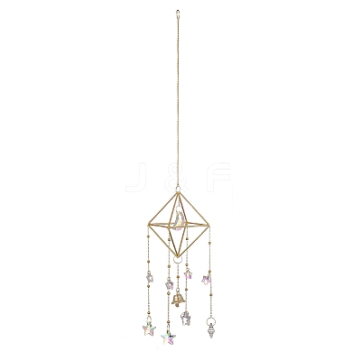 Geometric Metal Suncatchers Wall Hanging Decoration HJEW-G018-01A-G-1
