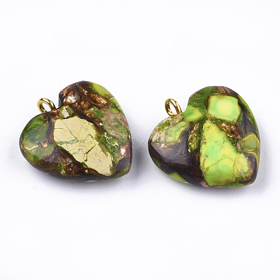 Assembled Bronzite and Imperial Jasper Pendants X-G-T111-04H-1