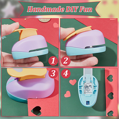 4Pcs 4 Colors Plastic Craft Punch for Scrapbooking & Paper Crafts TOOL-FG0001-11-1