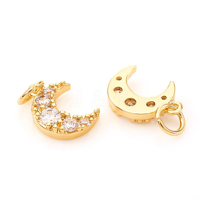 Brass Micro Pave Cubic Zirconia Charms KK-I672-26G-1