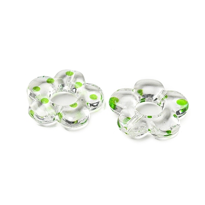 Transparent Printed Acrylic Beads OACR-H124-05A-03-1