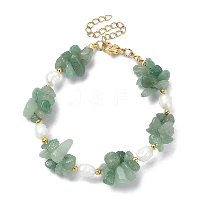 4Pcs 4 Style Natural Mixed Gemstone Chips & Pearl Beaded Bracelets Set BJEW-TA00349-1