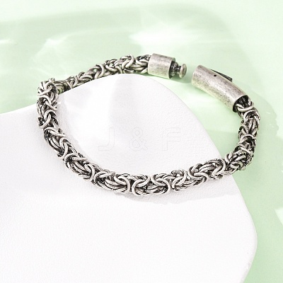 304 Stainless Steel Byzantine Chains Bracelets for Women Men BJEW-C148-05AS-01-1