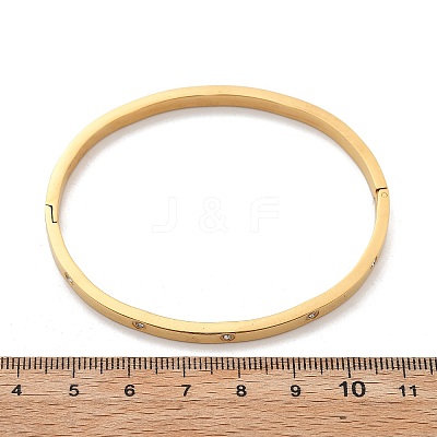304 Stainless Steel Rhinestone Bangles for Women X-BJEW-Z092-05G-1