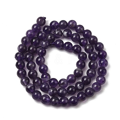 Natural Amethyst Beads Strands G-A274-C01-6mm-02-1