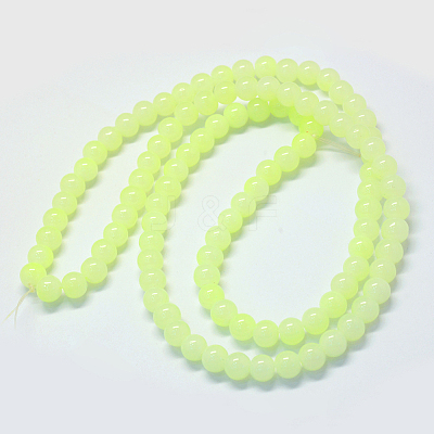 Baking Paint Imitation Jade Glass Round Bead Strands DGLA-Q021-8mm-21-1