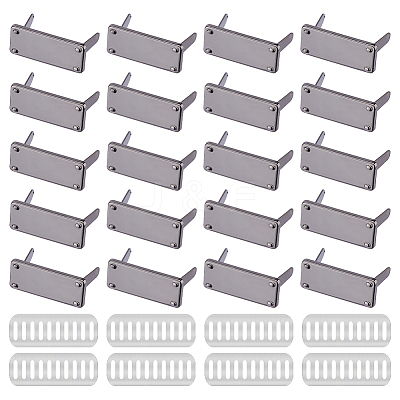 20Pcs Zinc Alloy Rectangle Bag Decorative Clasps PURS-FH0001-14B-1