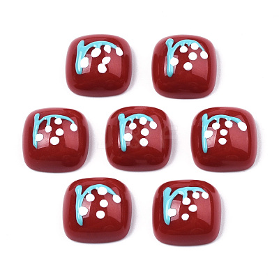 Opaque Resin Enamel Cabochons CRES-N031-034-1