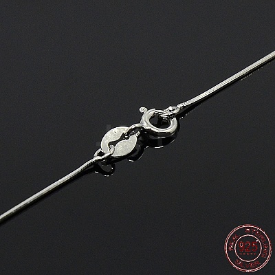 Anti-Tarnish Trendy Unisex Rhodium Plated 925 Sterling Silver Snake Chain Necklaces STER-M034-B-08-1