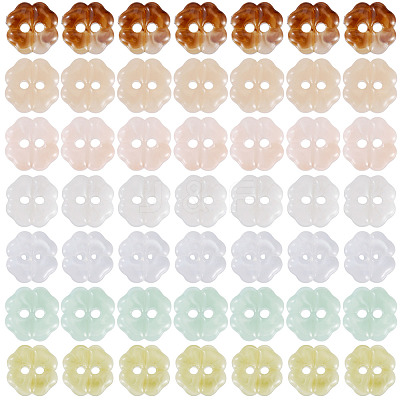 70Pcs 7 Colors Resin Buttons BUTT-TA0001-42-1