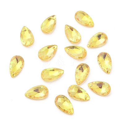 Faceted Teardrop Glass Pendants GLAA-O008-A17-1
