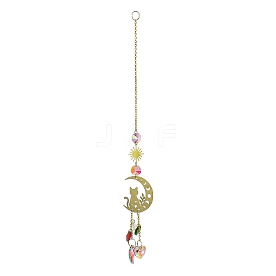 Brass Hanging Suncatchers HJEW-P018-A02-1
