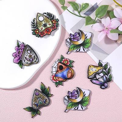 14Pcs 7 Styles Acrylic Pendants MACR-SZ0001-84-1