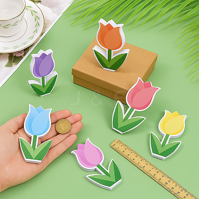 6Pcs 6 Colors Tulip PVC Display Decoration DJEW-WH0042-102-1