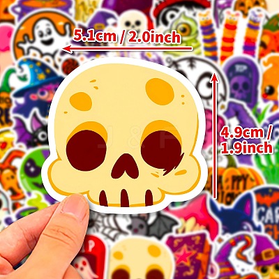 50Pcs Halloween Cartoon Paper Self-Adhesive Picture Stickers STIC-C010-25-1