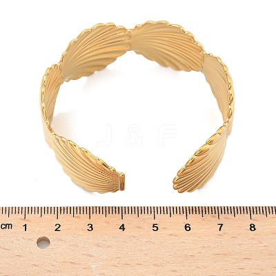 304 Stainless Steel Cuff Bangles for Women AJEW-P127-20G-1