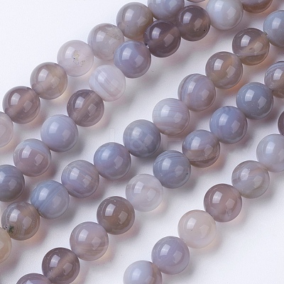 Natural Grade A Striped Agate/Banded Agate Beads Strands G-E479-01-8mm-1