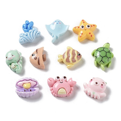 Ocean Theme Opaque Resin Cabochons X1-CRES-M026-02-1